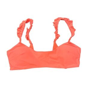 Aerie Ruffle Scoop Bikini Top - Coral